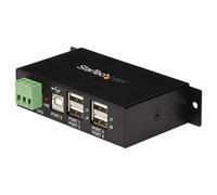 StarTech.com Hub USB 2.0 4 ports - Hub USB-A industriel en métal - Hub de données USB montable sur rail DIN, mur ou bureau - Hub d'extension USB conforme TAA - Concentrateur (hub) - 4 x USB 2.0 - Mont