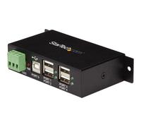 StarTech.com Hub USB 2.0 4 ports - Hub USB-A industriel en métal - Hub de données USB montable sur rail DIN, mur ou bureau - Hub d'extension USB conforme TAA - Concentrateur (hub) - 4 x USB 2.0 -...