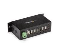 StarTech.com Hub USB 2.0 à 7 ports - Hub USB-A industriel en métal avec protection ESD et protection contre les surtensions de 350W - Montage sur rail DIN, mural ou sur bureau - Hub d'extension USB co