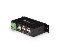 StarTech.com Hub USB 2.0 Industriel 4 Ports Métal - Montage Rail DIN, Bornier 7-24V DC, 480Mbps, Temp. 0-55°C, ESD, Renesas/NEC µPD720114