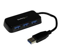 StarTech.com Hub USB 3.0 à 4 ports avec câble intégré - 5Gbps - Concentrateur USB SuperSpeed portable - Mini hub USB3 - Noir (ST4300MINU3B)