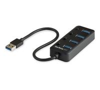 StarTech.com Hub USB 3.0 4 Ports -USB-A vers 4x USB 3.0 Type-A avec 1x Interrupteur On/Off par Port- SuperSpeed USB 3.2 Gen 1 (5Gbps) - Alimenté par Bus - Portable - Câble 25 cm