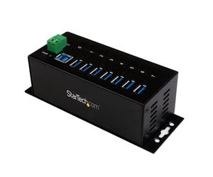 StarTech.com Hub USB 3.0 à 7 ports - 5Gbps - Hub USB-A industriel en métal avec protection ESD et protection contre les surtensions de 350W - Montage sur rail DIN, mural ou sur bureau - Hub d'extensio