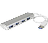 Startech.Com Hub Usb 3.0 Compact À 4 Ports Avec Câble Intégré - 5Gbps - Concentrateur Usb 3.0 Avec Boîtier En Aluminium - Argent (St43004Ua)[Z839]