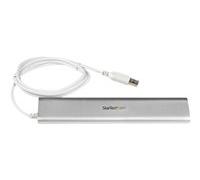 StarTech.com Hub USB 3.0 compact à 7 ports avec câble intégré - Concentrateur USB 3.0 avec boîtier en aluminium - Argent - Commutateur de partage des périphériques USB - 7 x SuperSpeed USB 3.0 - de bu