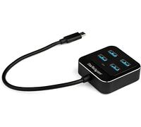 Startech.Com Hub Usb 3.1 Type-C À 4 Ports - Usb 3.1 (10 Gbps) - Multiprise Usb-C Vers 4X Usb-A - Auto-Alimenté (Hb31C4Ab)[Z1530]