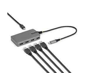StarTech.com Hub USB-C 3.2 Gen 1 5G4AC-USB-C-HUB : 4x USB-A 3.2 Gen 1, 1x USB-C 2.0, 5 Gbps, boîtier plastique gris, support Windows/macOS/Linux/ChromeOS