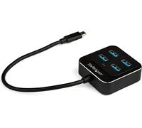 StarTech.com Hub USB-C 4 ports USB 3.2 Gen 2 10Gbps USB-A Noir Aluminium