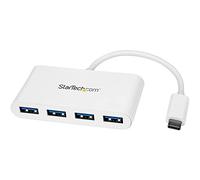 StarTech.com Hub USB-C 4 Ports USB-A (USB 3.0 SuperSpeed 5Gbps) - Alimenté par bus USB - Adaptateur USB-C vers USB-A - USB 3.1 Gen 1/USB 3.2 Gen 1 Type C - Blanc