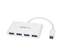 StarTech.com Hub USB-C 4 Ports USB-A (USB 3.0 SuperSpeed) - Alimenté par bus USB - Adaptateur USB-C vers USB-A - USB 3.2 Gen 1 (5Gbps) Type C - Blanc