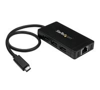 StarTech.com Hub USB-C à 3 ports avec Gigabit Ethernet - USB-C vers 3x USB-A - USB 3.0 - 5Gbps - Adaptateur d'alimentation inclus