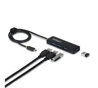 StarTech.com Hub USB-C à 4 Ports, 5 Gbps, Alimenté par Bus, Mini-Hub USB-C vers 4x USB-A, Câble Hôte Extra Long de 61 cm, Plastique PCR, Hub USB Portable pour Ordinateur de Bureau/Portable