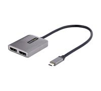 StarTech.com Hub USB-C MST à 2 ports - Adaptateur Multi-Moniteur USB Type-C vers 2x DisplayPort pour Ordinateur Portable - Dual-DP jusqu'à 4K 60Hz avec DP 1.4 Alt Mode & DSC - HDR - Câble de 30 cm - W