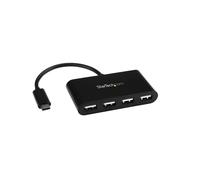 StarTech.com Hub USB-C vers 4x USB-A 2.0, Alimentation Bus, 480 Mbit/s, Boîtier Plastique Noir, Longueur Câble 0.16m, Compatible Windows/macOS/Linux