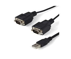 StarTech.com ICUSB2322F : Adaptateur USB 2.0 vers double RS232 DB9, chipset FTDI FT2232D, 921.6 Kbit/s, mémorisation du port COM, compatible Windows/macOS/Linux.