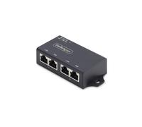 StarTech.com Injecteur PoE+ Gigabit 2 Ports Midspan 10/100/1000Mbps 802.3af/at 30W - Montage Mural - RJ45 4 Ports (2 in/2 out) - IC Plus IP802AR