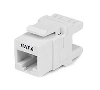 StarTech.com 180 Degree Cat 6 Keystone Jack - RJ45 Ethernet Cat6 Wall Jack White - 110 Type - Keystone Jack 180 Degree 110 UTP (C6KEY110SWH) - Jack avec fonction de correction keystone - CAT 6 -...