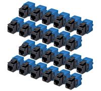 StarTech.com Jack Keystone Cat6, Lot de 24 Prises Ethernet RJ45 Keystone, Prise Murale UTP Cat6, 180 Degrés Sans Outil, Noir