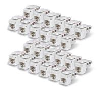 StarTech.com Jack Keystone Cat6, Lot de 24 Prises Ethernet RJ45 Keystone, Prise Murale UTP Cat6, Connecteur à 90 Degrés 110 Punch Down, Blanc