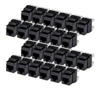StarTech.com Jack Keystone Cat6, Lot de 24 Prises Ethernet RJ45 Keystone, Prise Murale UTP Cat6, Connecteur à 180 Degrés 110 Punch Down, Noir