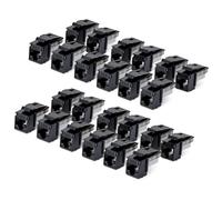 StarTech.com Jack Keystone Cat6, Lot de 24 Prises Ethernet RJ45 Keystone, Prise Murale UTP Cat6, Connecteur à 90 Degrés 110 Punch Down, Noir