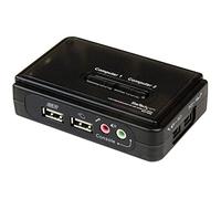 StarTech.com Kit commutateur KVM USB VGA à 2 ports avec audio et câbles - Switch écran clavier souris - Noir (SV211KUSB)