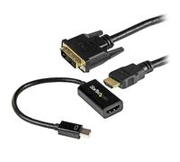 StarTech.com Kit de connectiques Mini DisplayPort vers DVI - Convertisseur actif Mini DP vers HDMI avec câble HDMI vers DVI de 1,8 m (MDPHDDVIKIT)