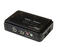 Commutateur switch kvm 2 ports vga usb et audio - 3xdb15 femelle 2xusb