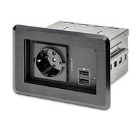 Startech.com KITBZPOWEU Boîtier Prise électrique pour Table de conférence - 1 x CA et 2 x USB-A - Hub d'alimentation Table