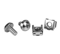 StarTech.com Lot de 20 Vis M6 de 12mm, Écrous Cage à Trous Carrés et Outil de Montage, Kit de Fixation pour Baies de Serveurs, Armoires et Boîtiers de 19" ou 10", Argent - TAA