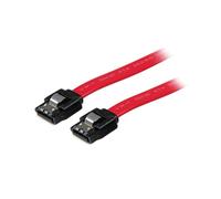 StarTech.com LSATA24 : Câble SATA III 6 Gb/s 61cm avec verrouillage, connecteurs 7-pin mâle/mâle, rouge, certifié CE/REACH