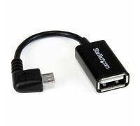 StarTech.com Micro USB droit coudé vers USB OTG Adaptateur mâle / femelle - Micro USB vers câble USB 12cm - Câble On The Go - Noir - Adaptateur USB - USB (W)