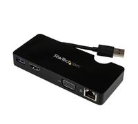 StarTech.com Mini station d'accueil universelle USB 3.0 pour ordinateur portable avec HDMI ou VGA, Gigabit Ethernet