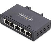 StarTech.com Mini switch réseau 5 ports pour rail DIN/mural, Unmanaged Industrial Gigabit LAN Switch, Switch robuste IP30 100Mb/1Gb, -40-75° C, 9-60 VDC, TAA Conforme