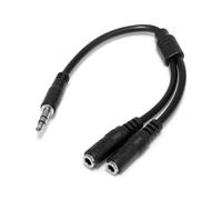 StarTech.com MUY1MFFS : Câble Répartiteur Audio Stéréo 3.5mm Mâle vers 2x 3.5mm Femelle, Longueur 0.2m, Contacts Nickel, Noir