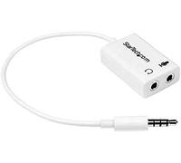StarTech.com MUYHSMFFADW Adaptateur Casque Blanc pour Casques avec Prises Casque/Microphone séparées - 3,5 mm 4 Positions vers 2 x 3 Positions 3,5 mm M/F