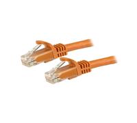 StarTech.com N6PATC5MOR : Câble réseau Cat6 U/UTP 5m RJ45 M/M Orange, Gigabit Ethernet 1000 Mbit/s, Conducteurs cuivre 24 AWG, PoE, Anti-Accroc