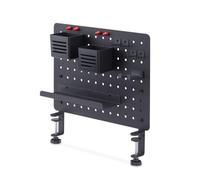 StarTech.com Panneau Perforé à Pinces avec Accessoires, 42 x 32cm, Panneau Perforé en Acier, Organisateur de Rangement de Bureau, Panneau Perforé à Fixer sur un Bureau, Noir