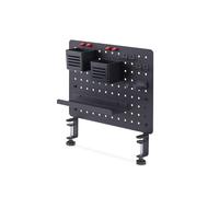 StarTech.com Panneau Perforé Acier 42x32cm Noir à Pinces pour Bureau avec Accessoires (Support Casque, Crochets, Aimants, Étagère, Pots à Stylos)