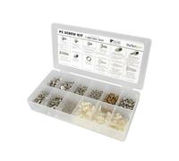 StarTech.com PCSCREWKIT : Kit d'Assortiment de Vis, Écrous et Entretoises pour PC - 350 Pièces, Coffret Compartimenté 209x107x32mm, 490g