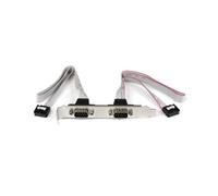 StarTech.com PLATE9M2P16 : Plaque Port Série DB9 Dual 16" vers Connecteur IDC10, 2 Ports DB9 Mâle, 2 Connecteurs IDC Femelle, Argent/Blanc