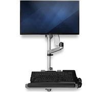 StarTech.com Poste de travail ergonomique réglable en hauteur à montage mural - Pour 1 écran jusqu'à 30" - Support de clavier (WALLSTSI1) kit de montage - pour écran LCD/clavier/souris - argent - Conformité TAA