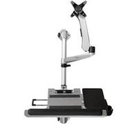 StarTech.com Poste de travail ergonomique réglable en hauteur à montage mural - Pour 1 écran jusqu'à 30" - Support de clavier (WALLSTSI1) - Kit de montage (poteau, porte-souris, repose-poignets, bras 