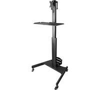 StarTech.com Pupitre de Travail Mobile avec Support Écran - Support pour Tour PC et Clavier - Chariot Ordinateur Ergonomique - Pupitre de Travail Debout Mobile Sur Roulettes (WKSTNCART) chariot - pour écran LCD/clavier/souris/processeur - noir