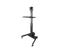 StarTech – Pupitre de travail mobile WKSTNCART – Support écran, tour PC & clavier – Noir