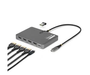StarTech.com QUAD-USB-HDMI-ADAPT station d'accueil Avec fil USB 3.2 Gen 1 (3.1 Gen 1) Type-C Gris
