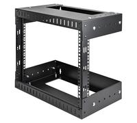 StarTech Rack à cadre ouvert RK812WALLOA - 8U 19" mural, 2 montants, profondeur réglable, noir