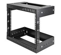 StarTech.com Rack à Cadre Ouvert Noir 8 U - Rack Fixation Murale - Profondeur Réglable - Rack - montable sur mur - noir - 8U - 20