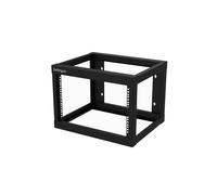 StarTech.com Rack Mural Réseau 6U 2 Montants 19" Profondeur 45.7cm Cadre Ouvert Acier Charge 80kg avec Écrous et Vis de Cage EIA/ECA-310-E