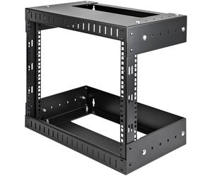 StarTech.com Rack Réseau Mural 8U à 2 Montants, Rack Serveur 19 à Cadre Ouvert avec Profondeur Ajustable, Rack de Données Mural pour IT/AV/Panneau de Patch/ Equipement IT - Écrous et Vis de Fixation I
